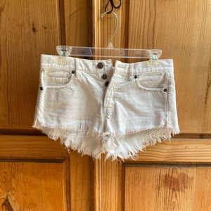Off White Free People Cutoff Jean Shorts